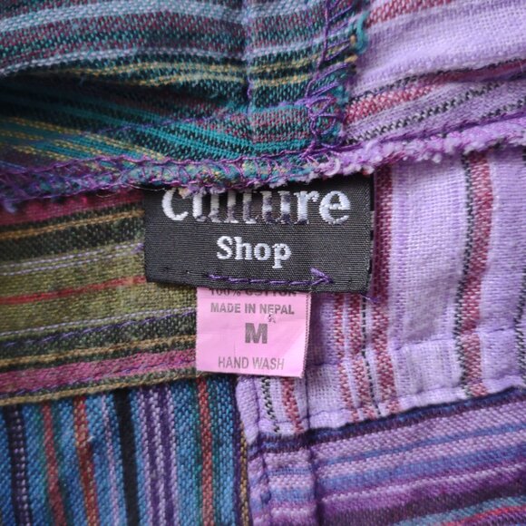 Patchwork Batik Boho Long Sleeve Cotton Pullover Hoodie - Culture Shop Sz Med - Picture 5 of 5